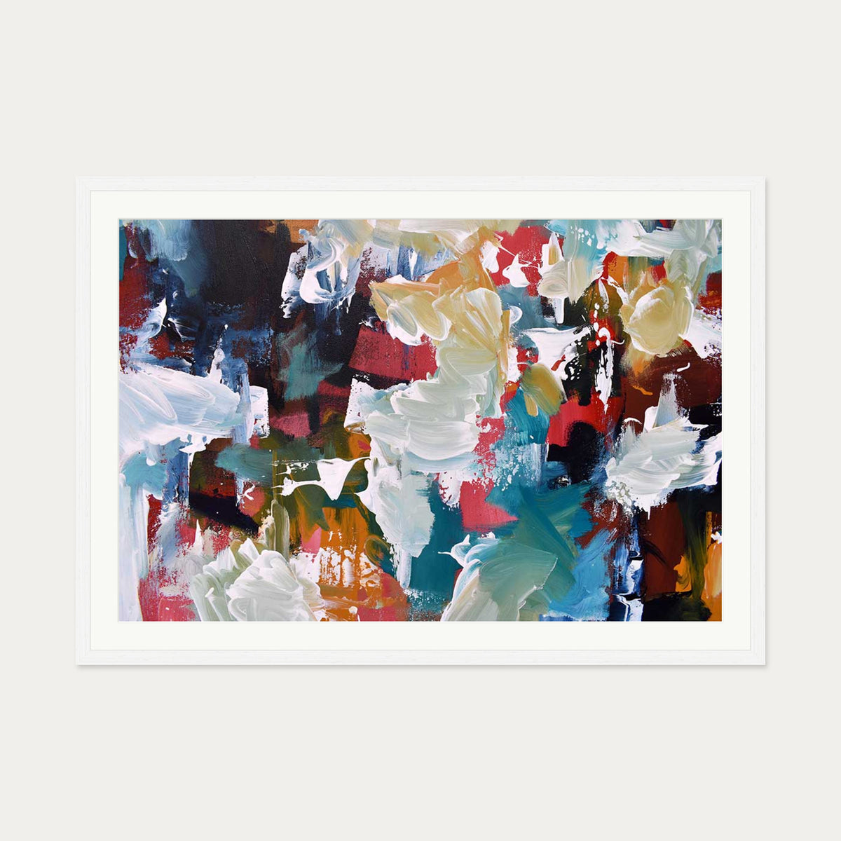 Abstract 295 Art Print — 70 x 100 cm — White Frame