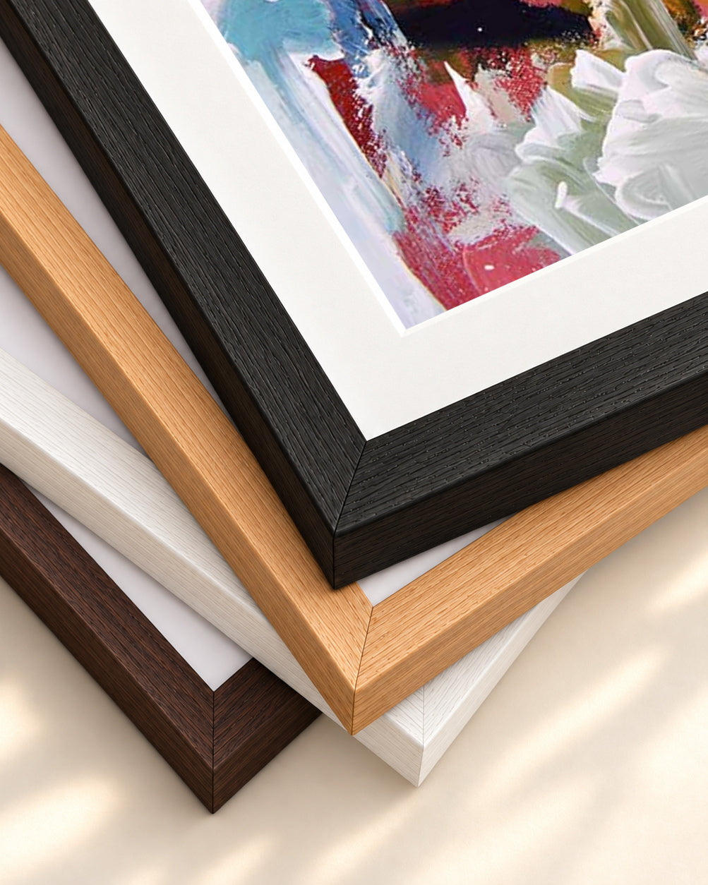 Abstract 295 Art Print — framed print corner with 5 cm mount and bevel