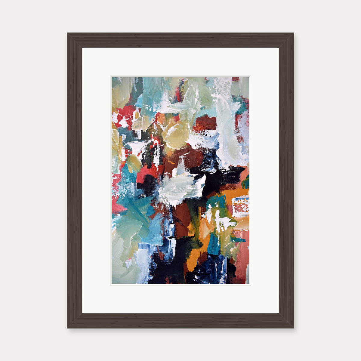 Abstract 296 Art Print — 30 x 40 cm — Brown Frame