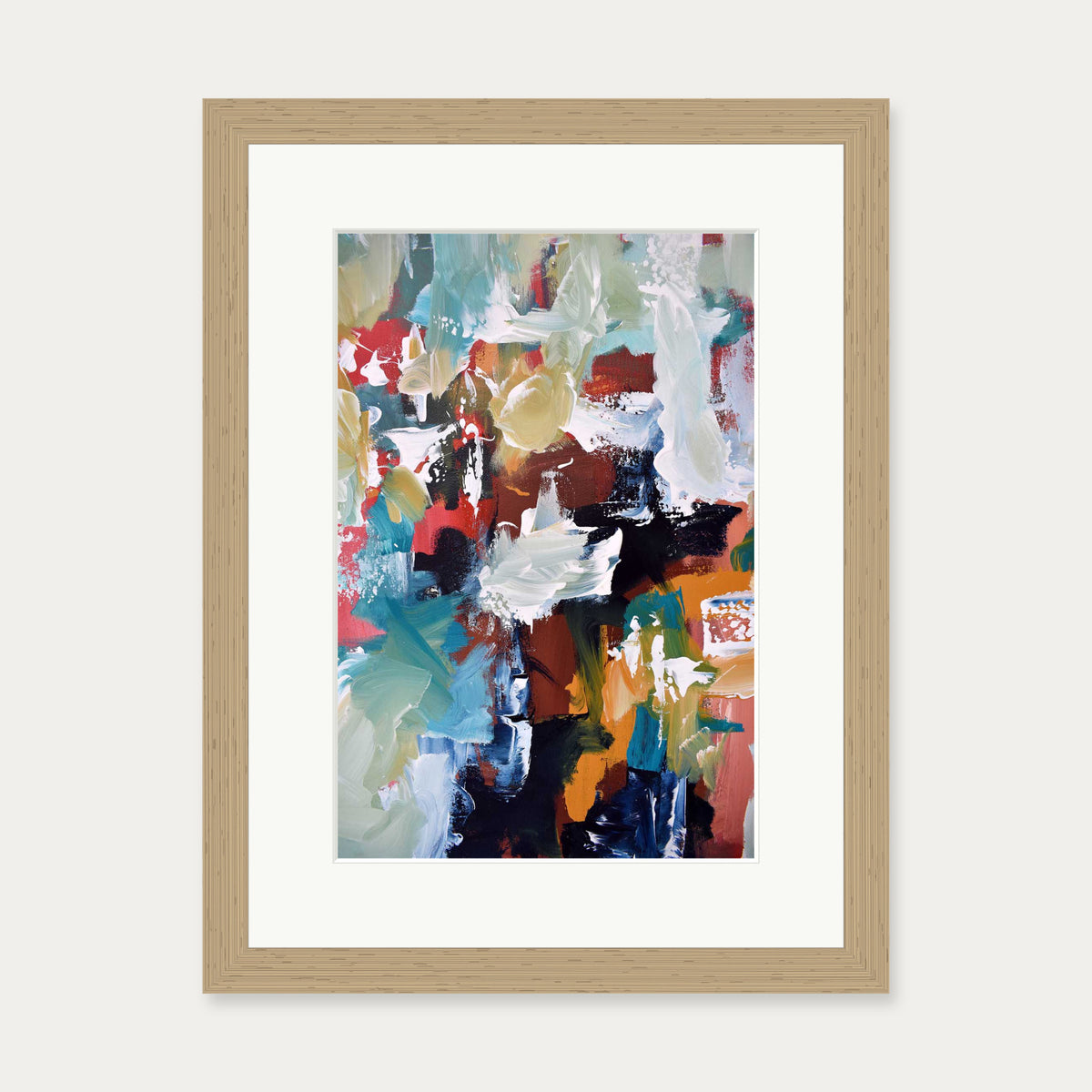 Abstract 296 Art Print — 30 x 40 cm — Oak Frame