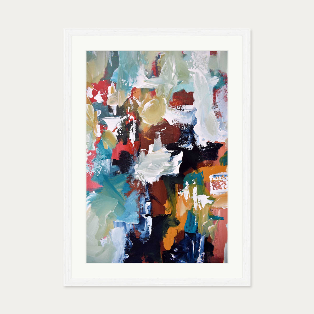 Abstract 296 Art Print — 50 x 70 cm — White Frame