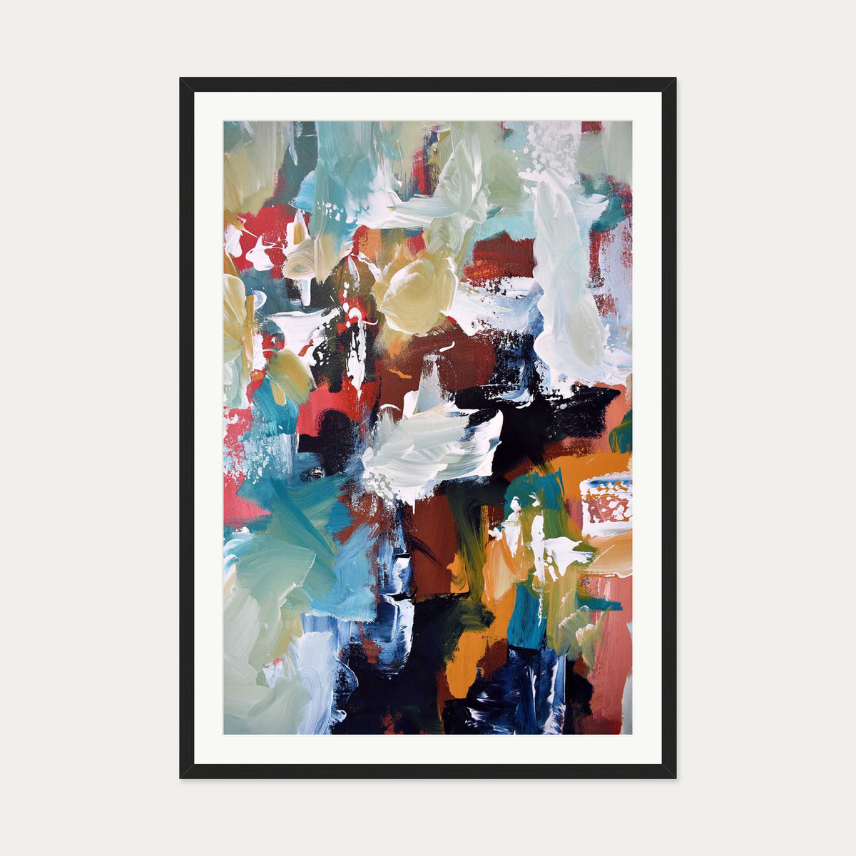 Abstract 296 Art Print — 70 x 100 cm — Black Frame