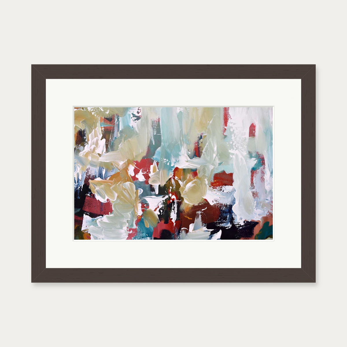 Abstract 297 Art Print — 30 x 40 cm — Brown Frame