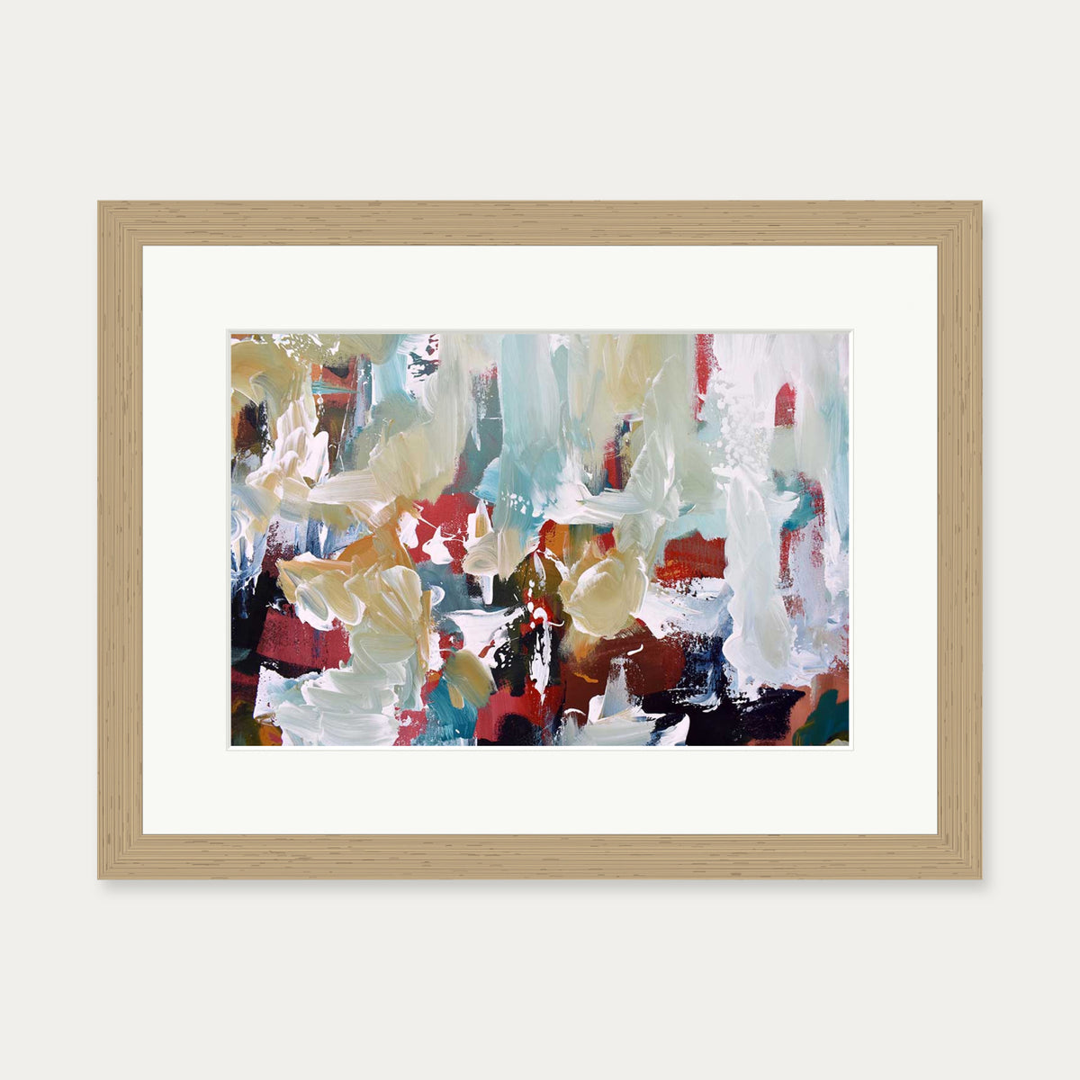 Abstract 297 Art Print — 30 x 40 cm — Oak Frame