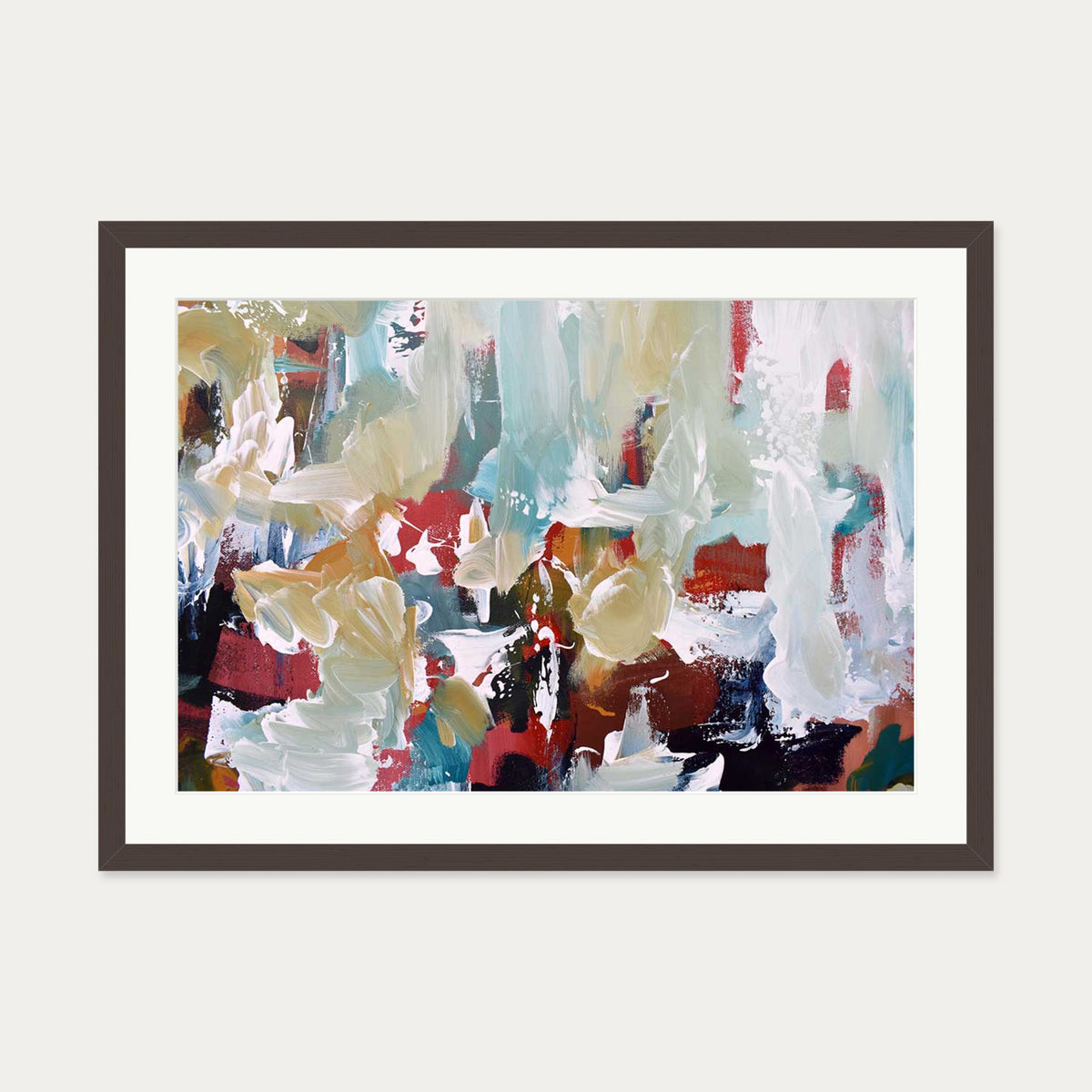 Abstract 297 Art Print — 50 x 70 cm — Brown Frame