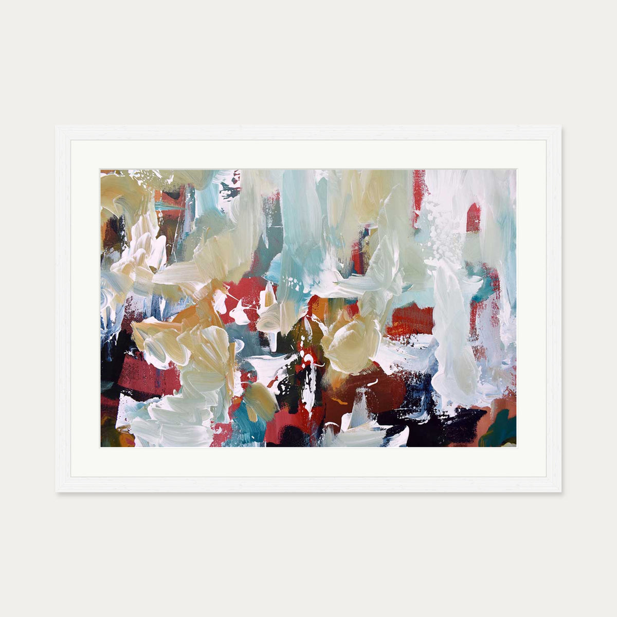 Abstract 297 Art Print — 50 x 70 cm — White Frame