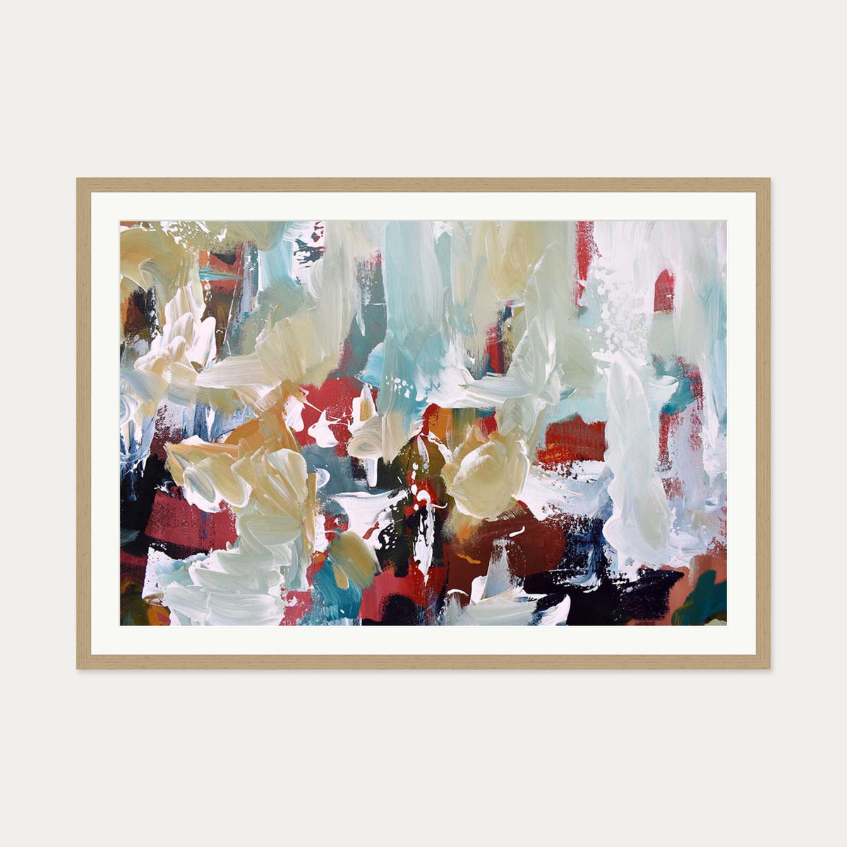Abstract 297 Art Print — 70 x 100 cm — Oak Frame