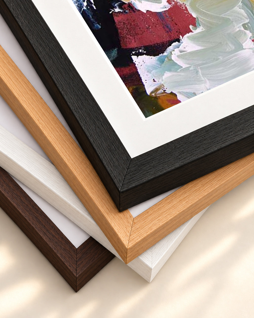 Abstract 297 Art Print — framed print corner with 5 cm mount and bevel