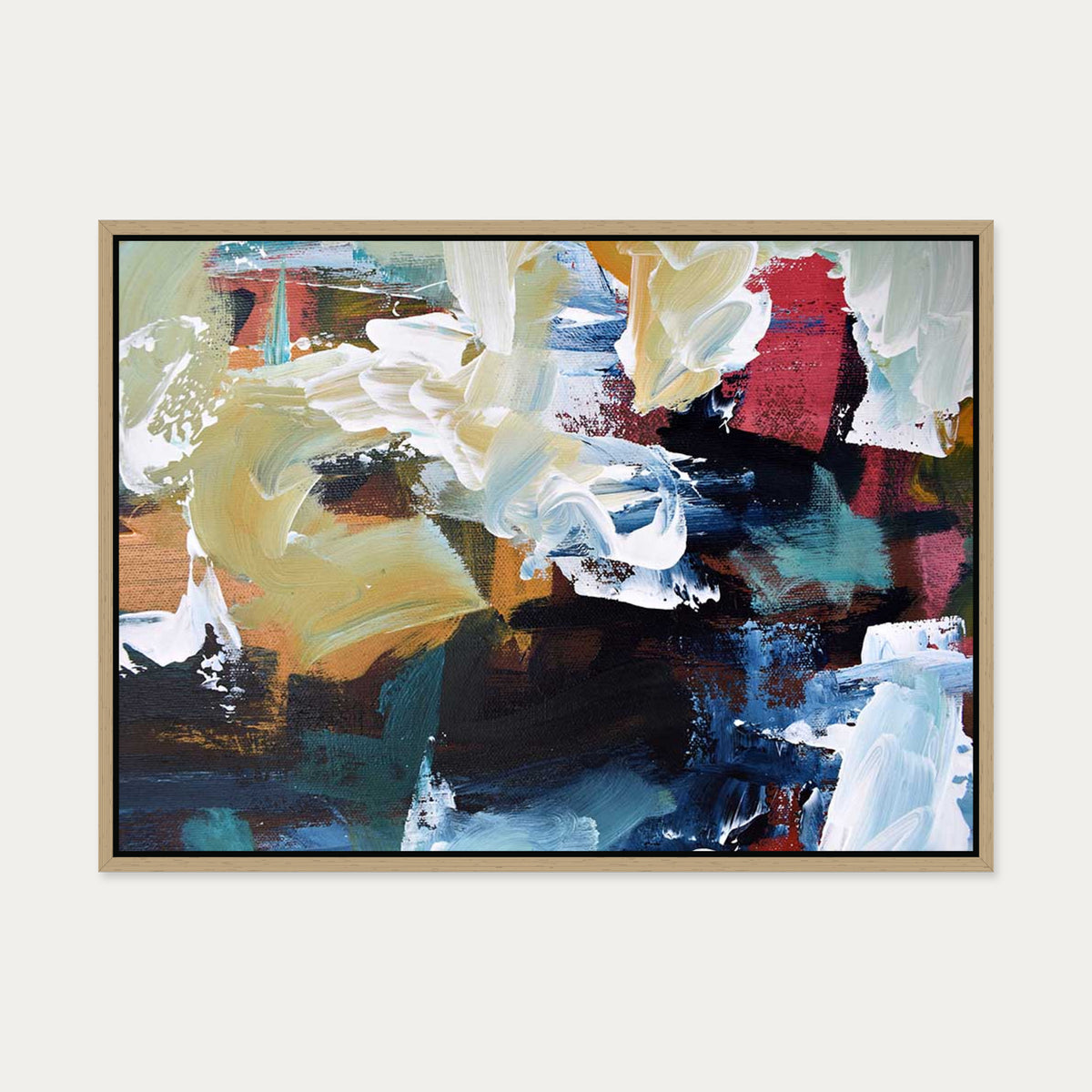 Abstract 298 Canvas Art — 50 x 70 cm — Oak Frame