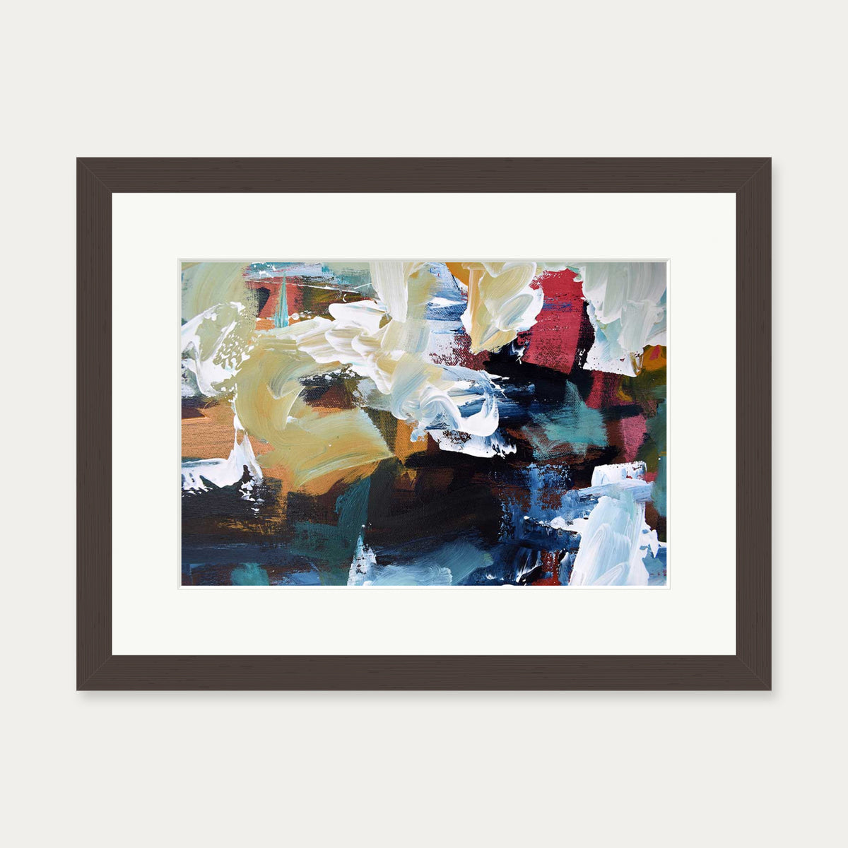 Abstract 298 Art Print — 30 x 40 cm — Brown Frame