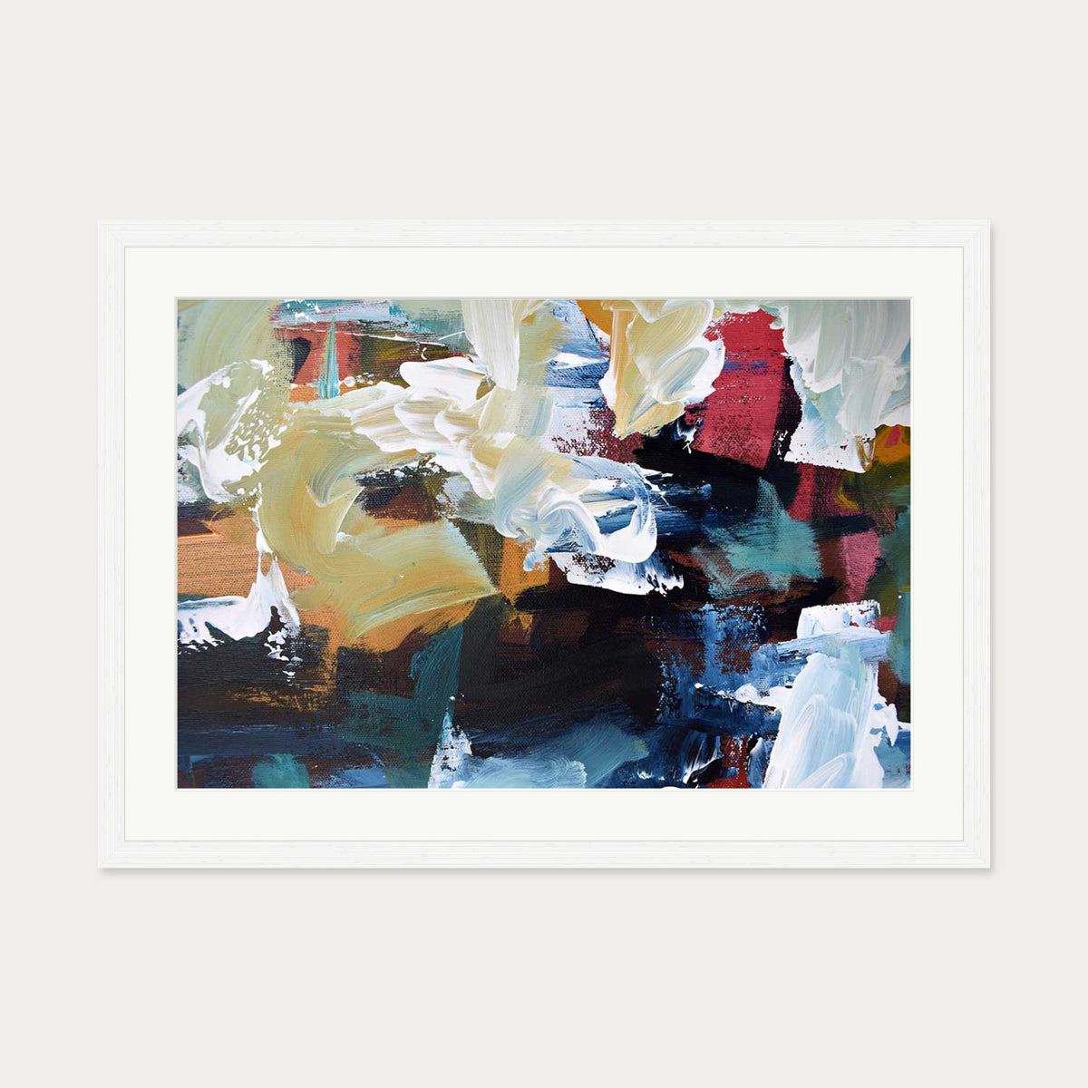 Abstract 298 Art Print — 50 x 70 cm — White Frame