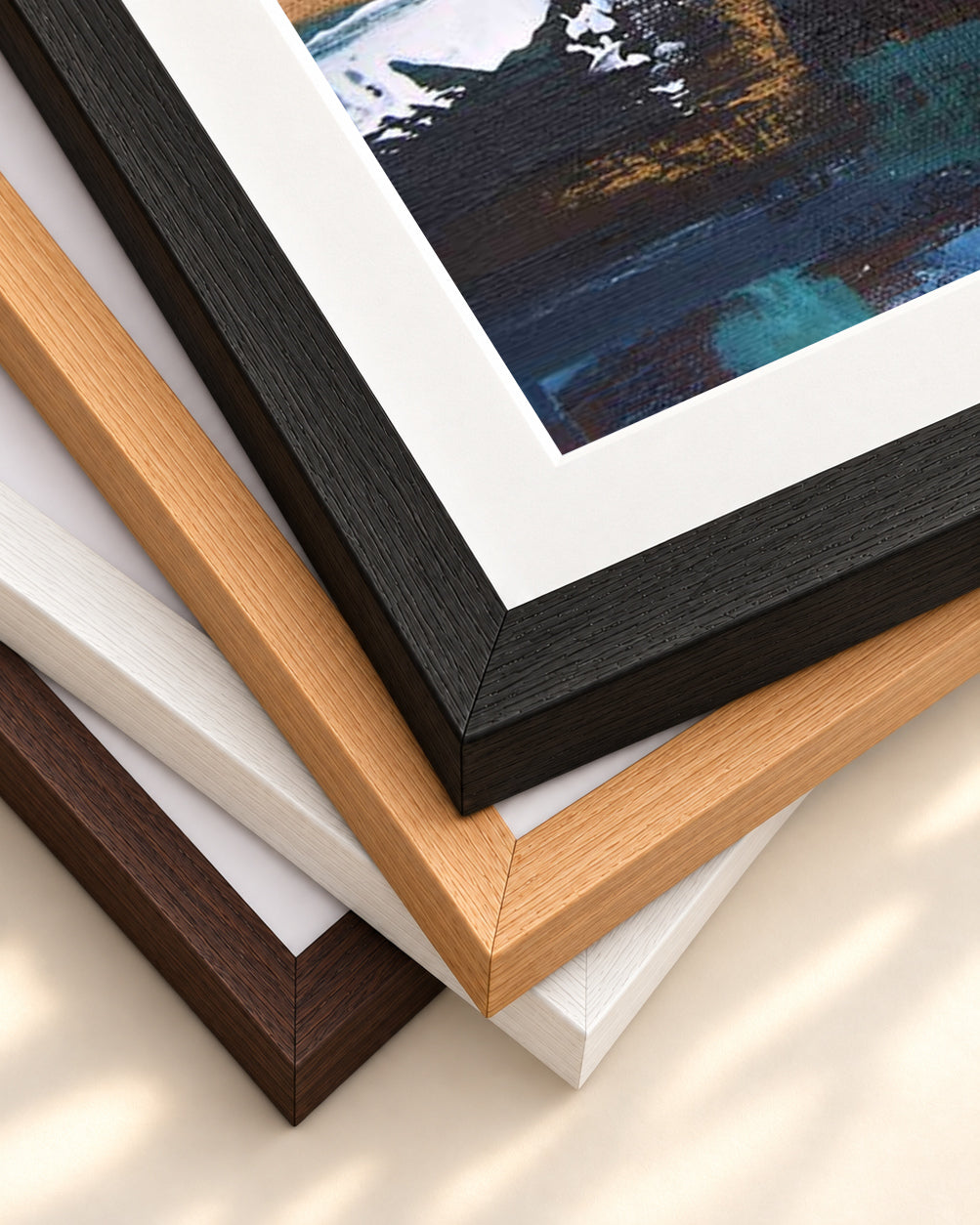 Abstract 298 Art Print — framed print corner with 5 cm mount and bevel