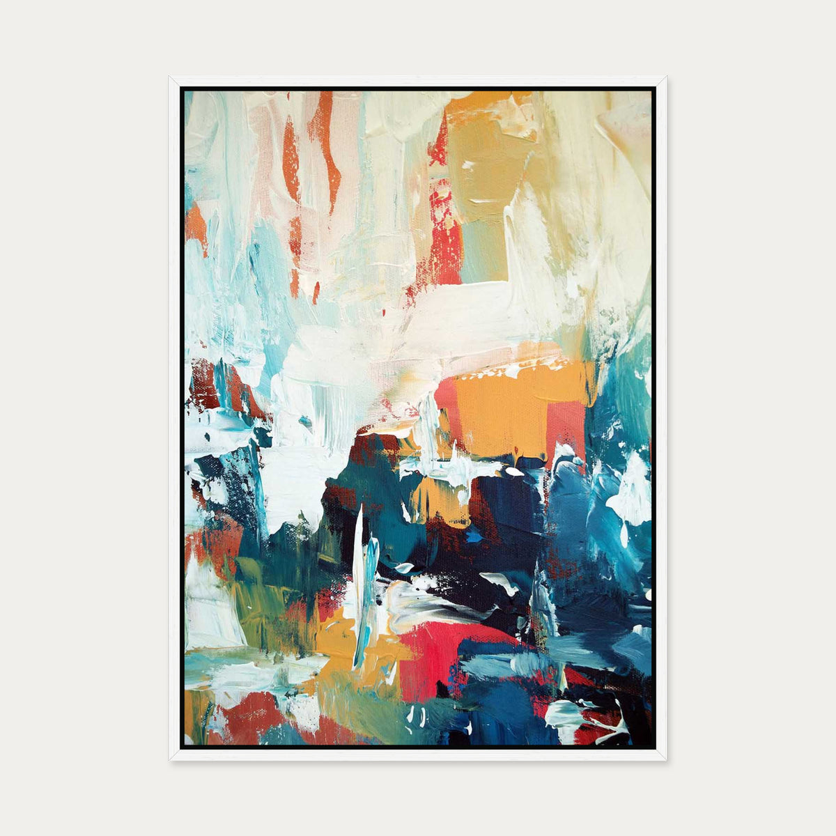 Abstract 30 Canvas Art — 50 x 70 cm — White Frame