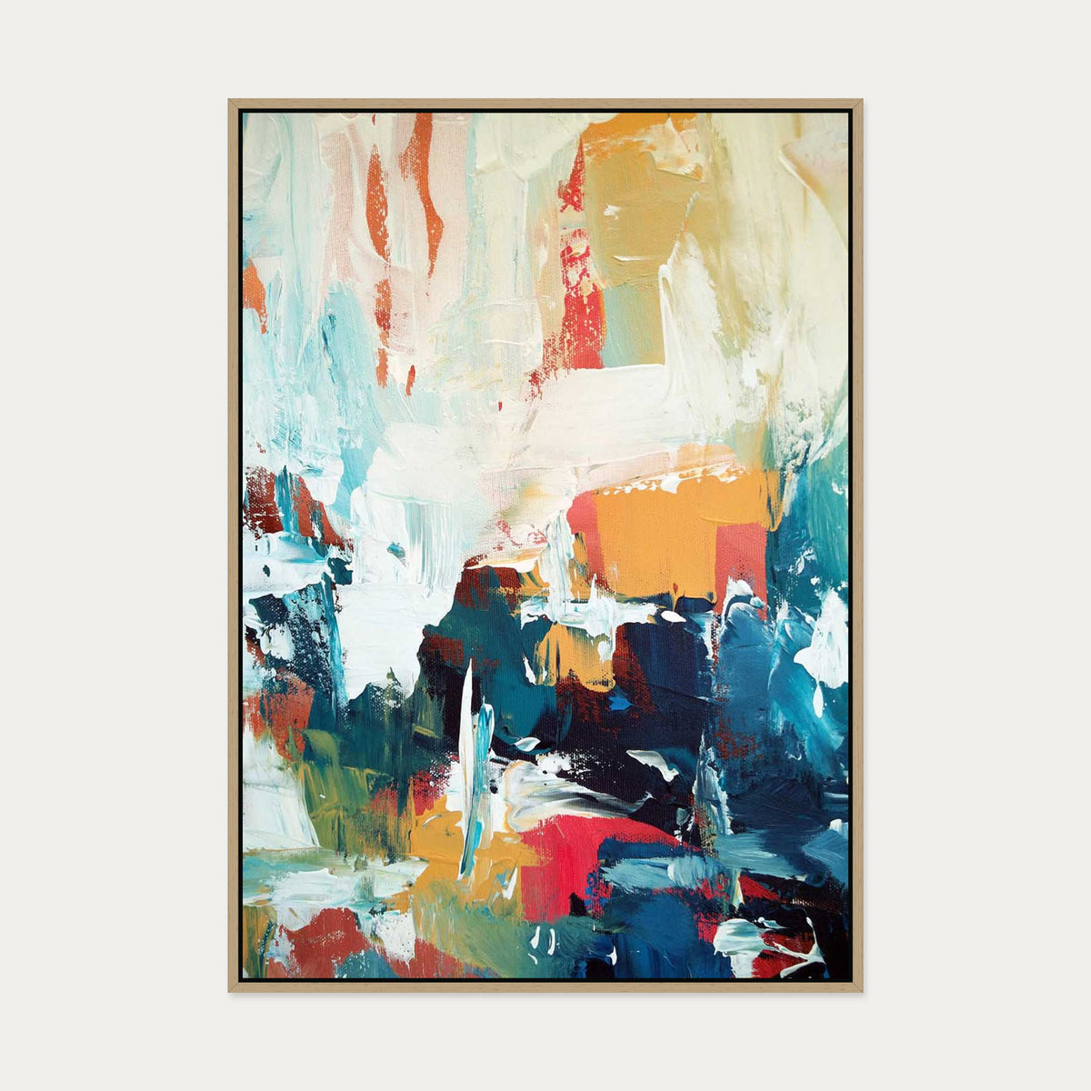 Abstract 30 Canvas Art — 70 x 100 cm — Oak Frame