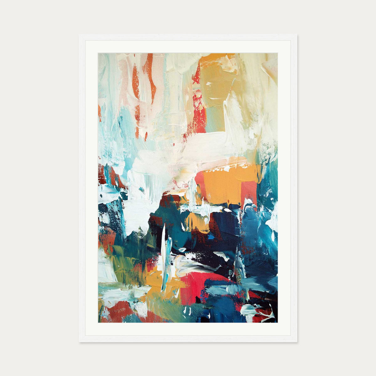 Abstract 30 Art Print — 70 x 100 cm — White Frame