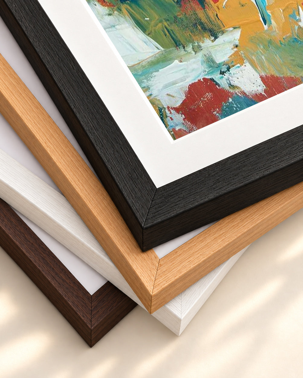 Abstract 30 Art Print — framed print corner with 5 cm mount and bevel