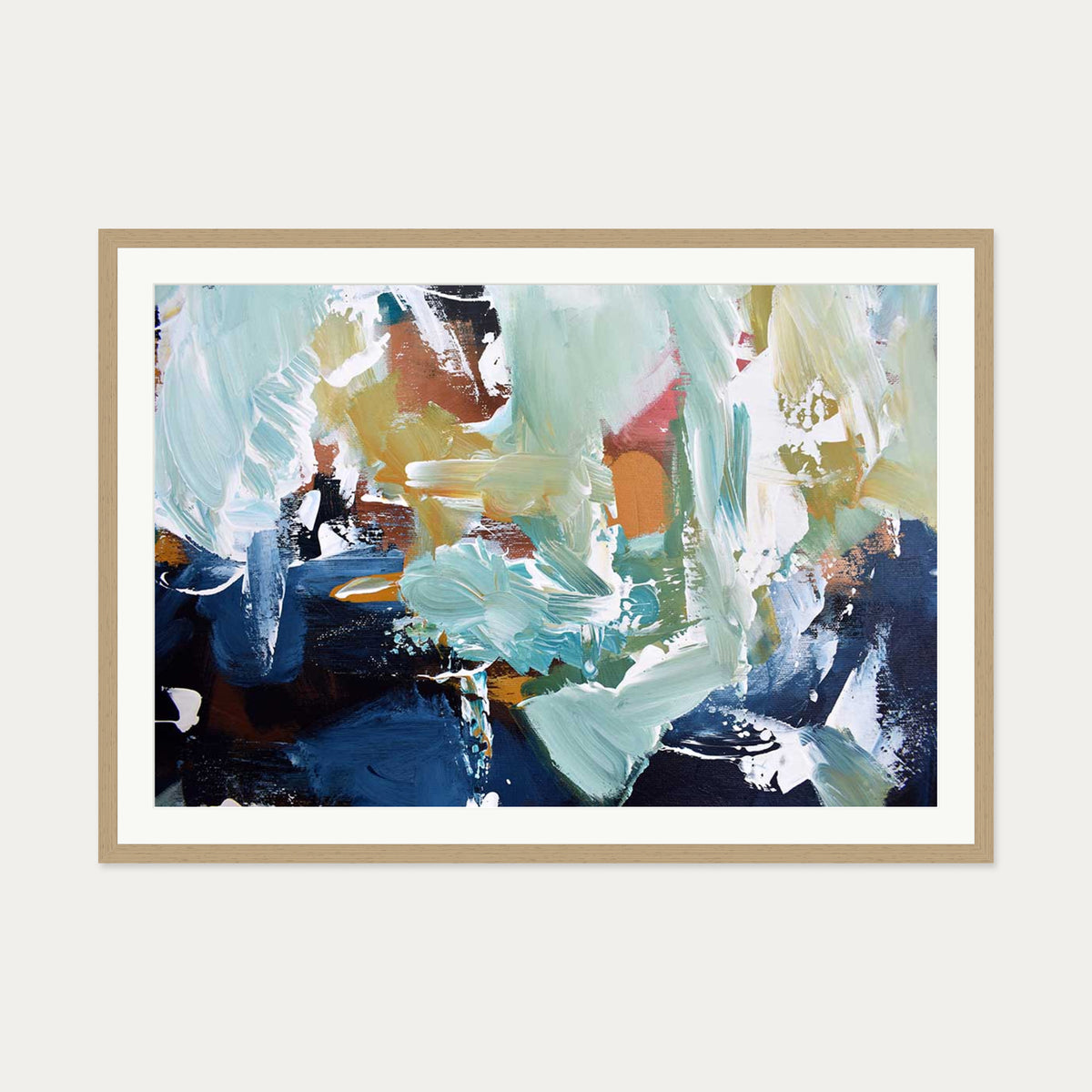 Abstract 300 Art Print — 70 x 100 cm — Oak Frame