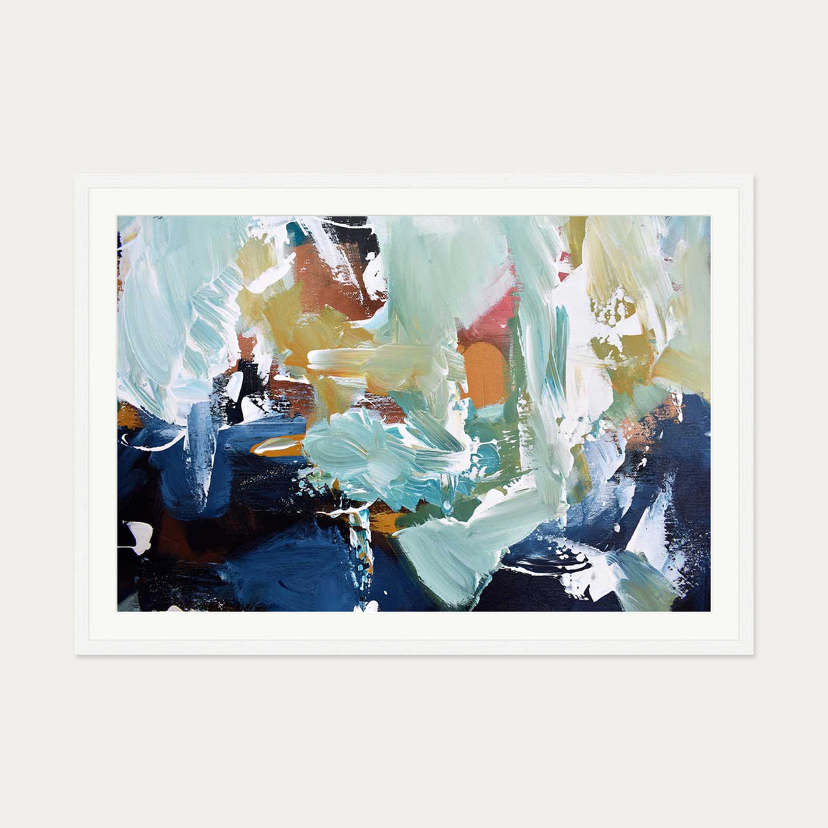 Abstract 300 Art Print — 70 x 100 cm — White Frame