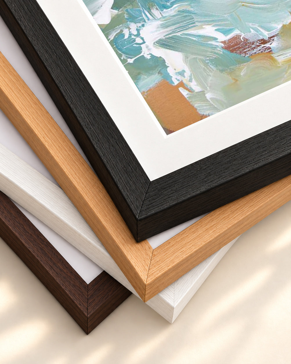 Abstract 301 Art Print — framed print corner with 5 cm mount and bevel