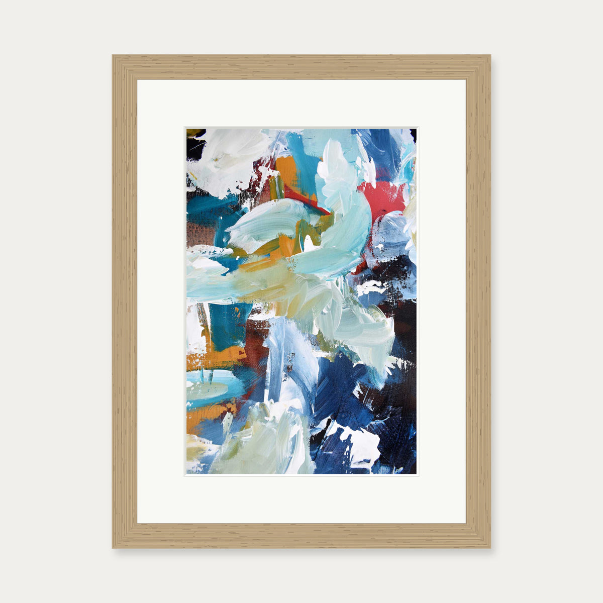 Abstract 302 Art Print — 30 x 40 cm — Oak Frame