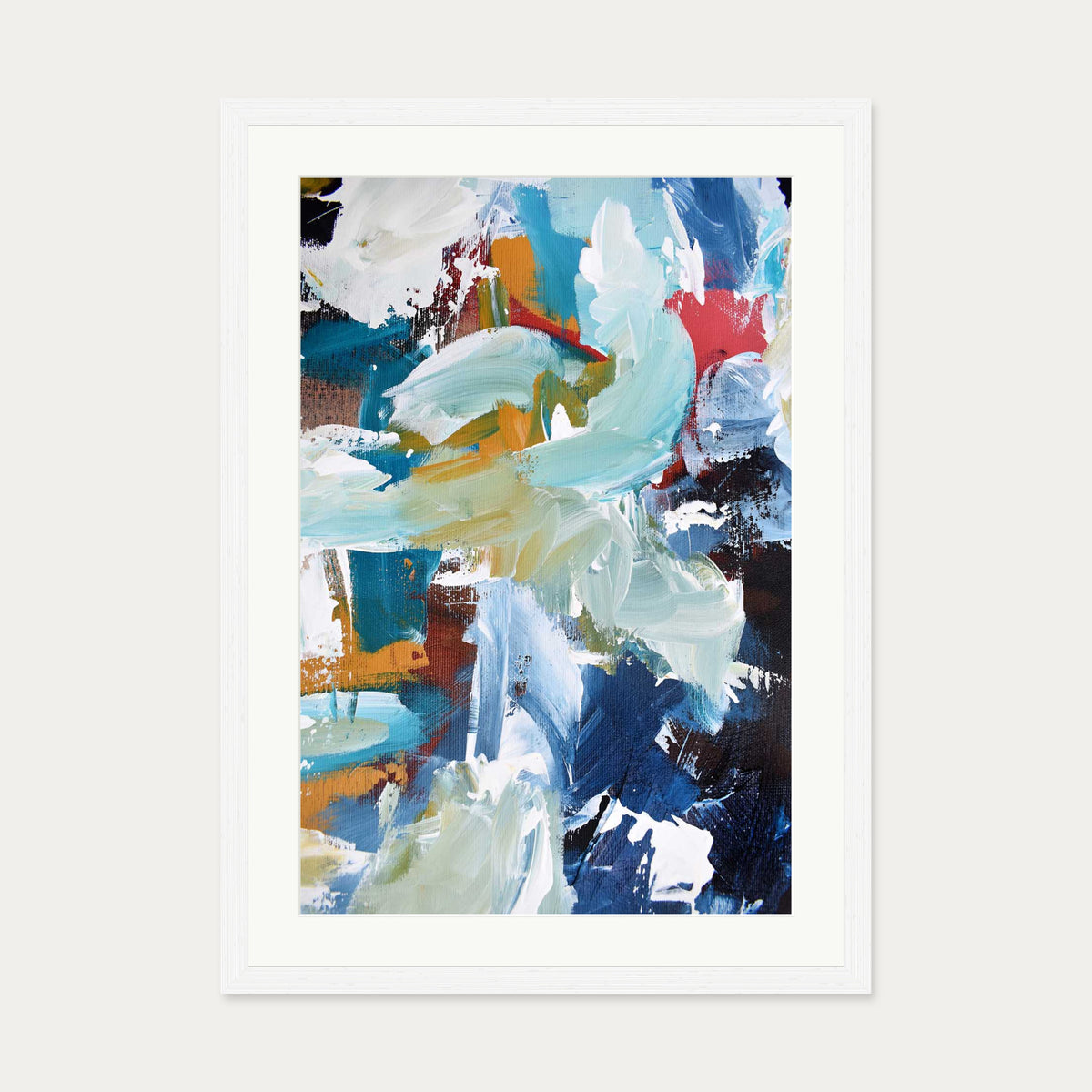 Abstract 302 Art Print — 50 x 70 cm — White Frame