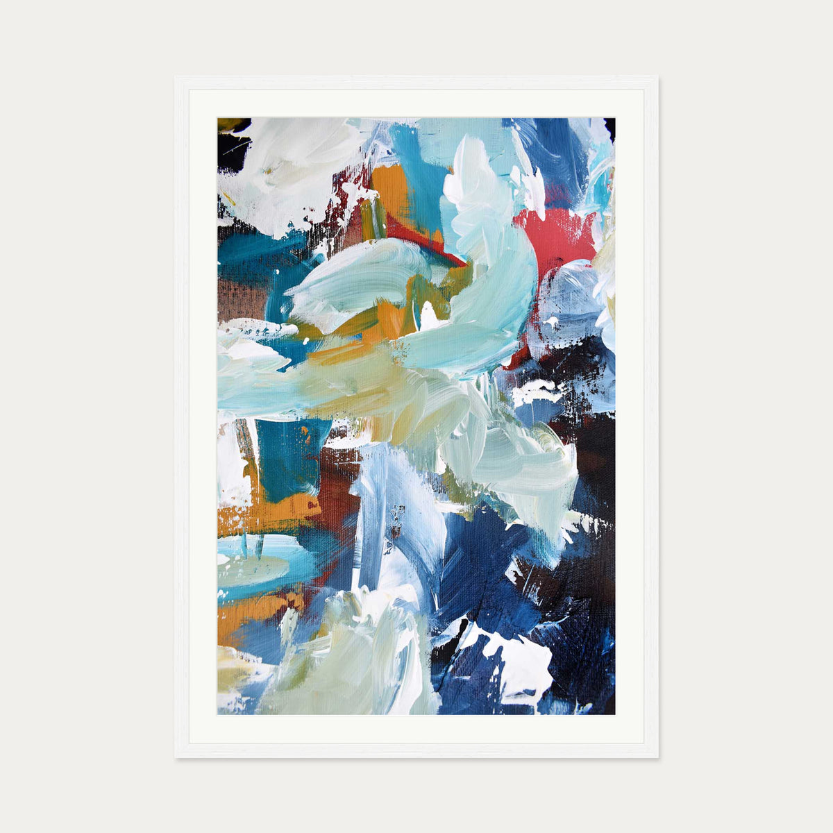 Abstract 302 Art Print — 70 x 100 cm — White Frame