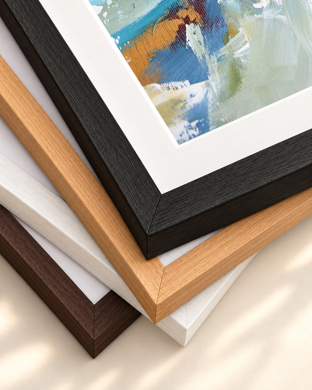 Abstract 302 Art Print — framed print corner with 5 cm mount and bevel