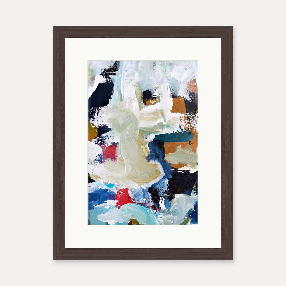Abstract 303 Art Print — 30 x 40 cm — Brown Frame
