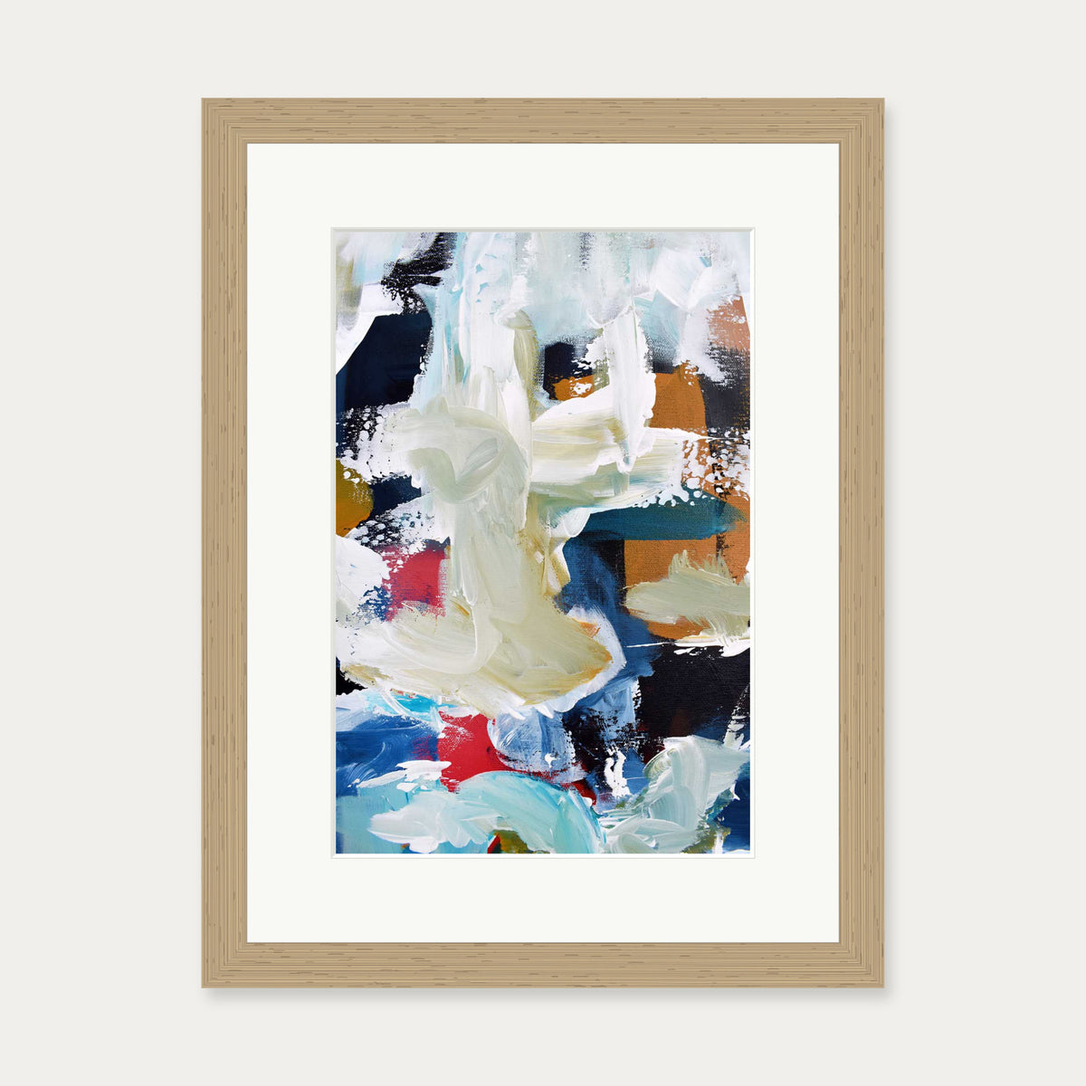 Abstract 303 Art Print — 30 x 40 cm — Oak Frame