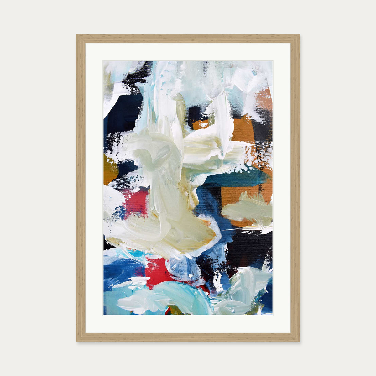 Abstract 303 Art Print — 50 x 70 cm — Oak Frame