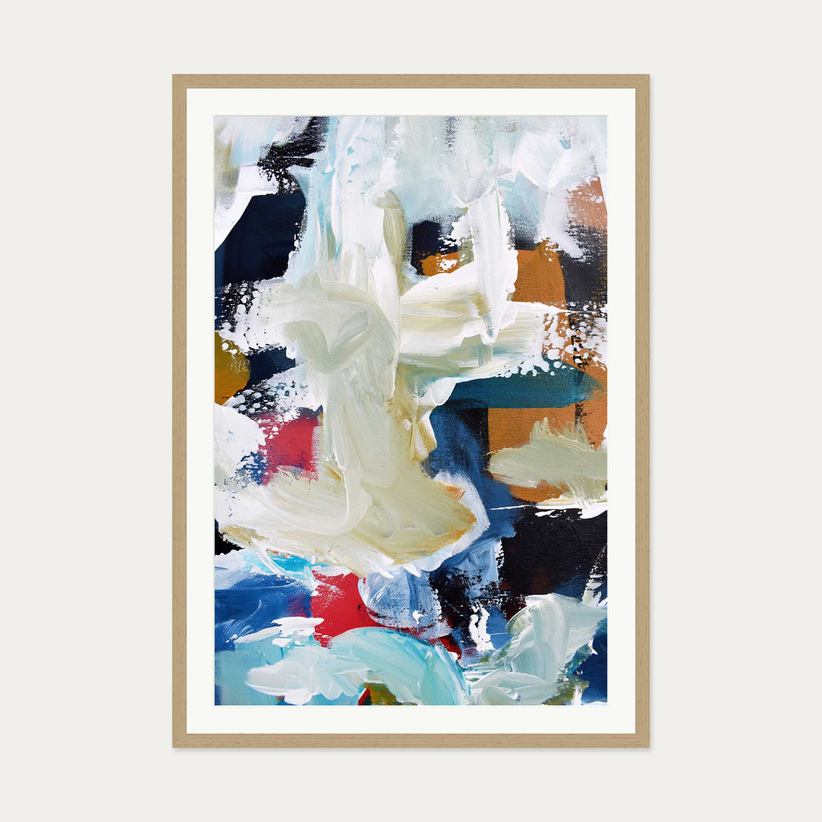 Abstract 303 Art Print — 70 x 100 cm — Oak Frame