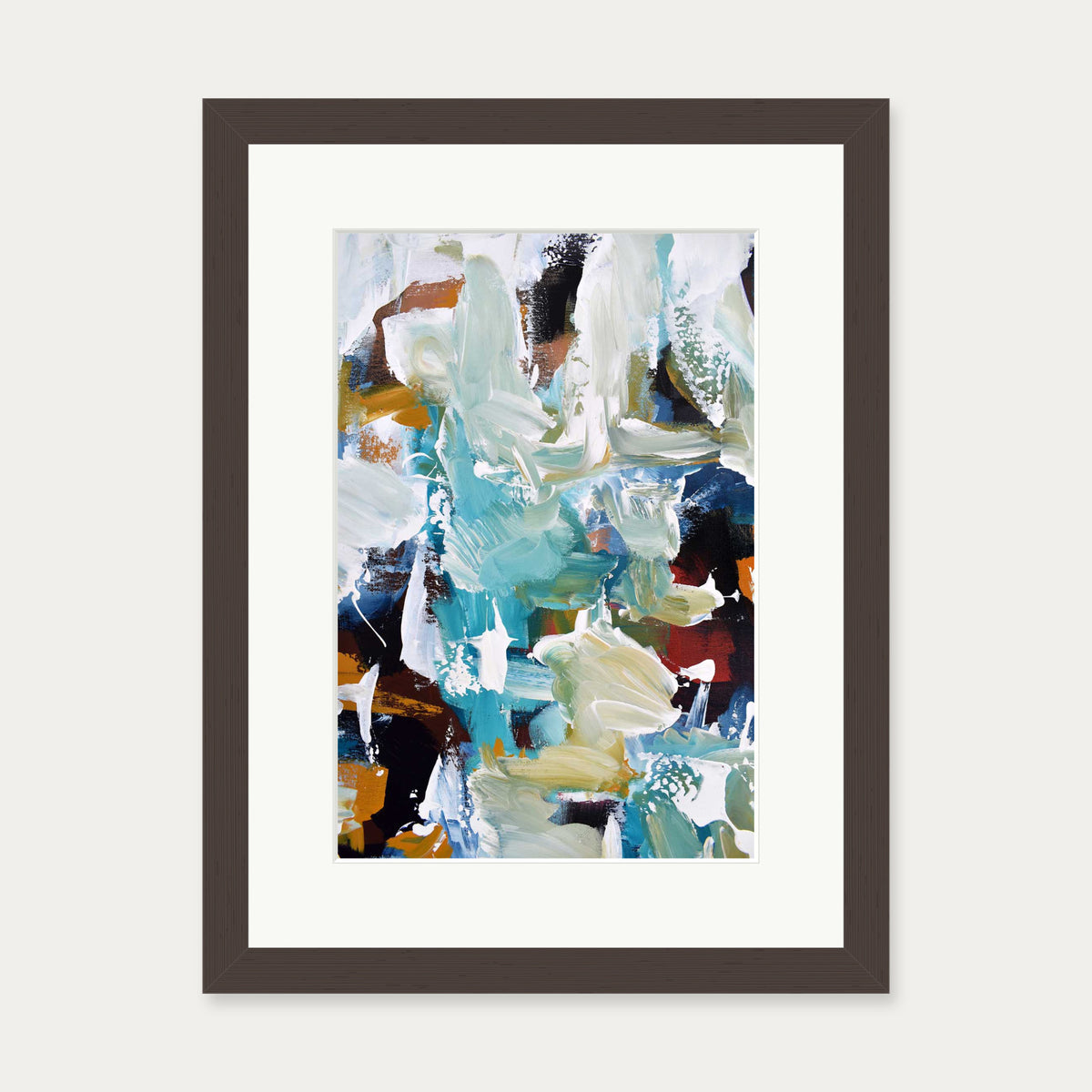 Abstract 304 Art Print — 30 x 40 cm — Brown Frame
