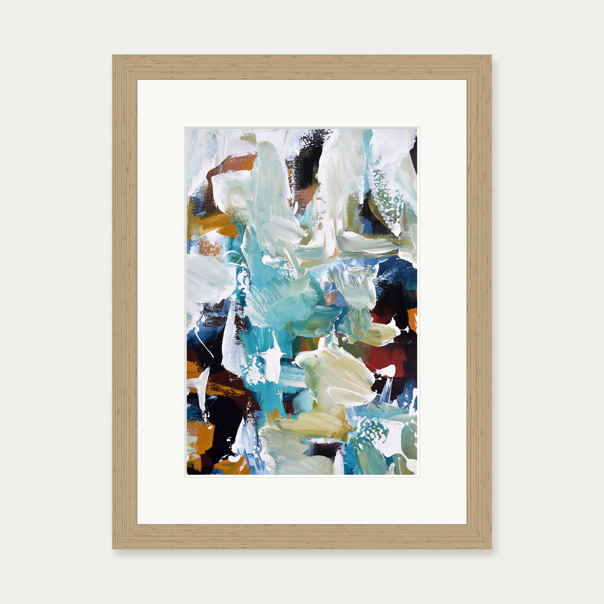 Abstract 304 Art Print — 30 x 40 cm — Oak Frame