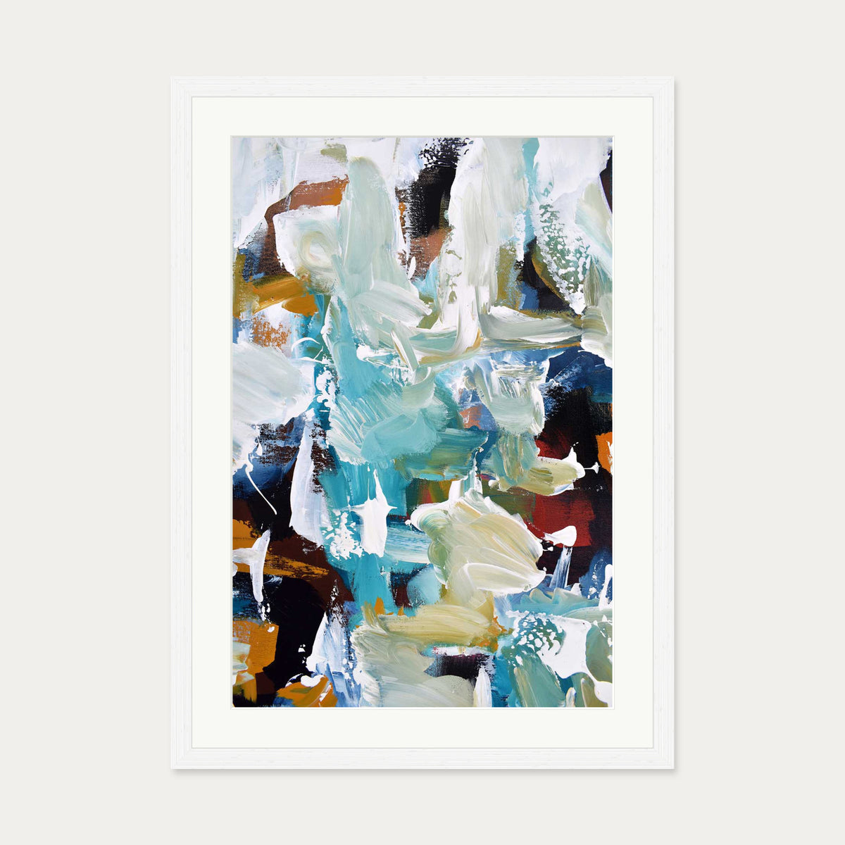 Abstract 304 Art Print — 50 x 70 cm — White Frame