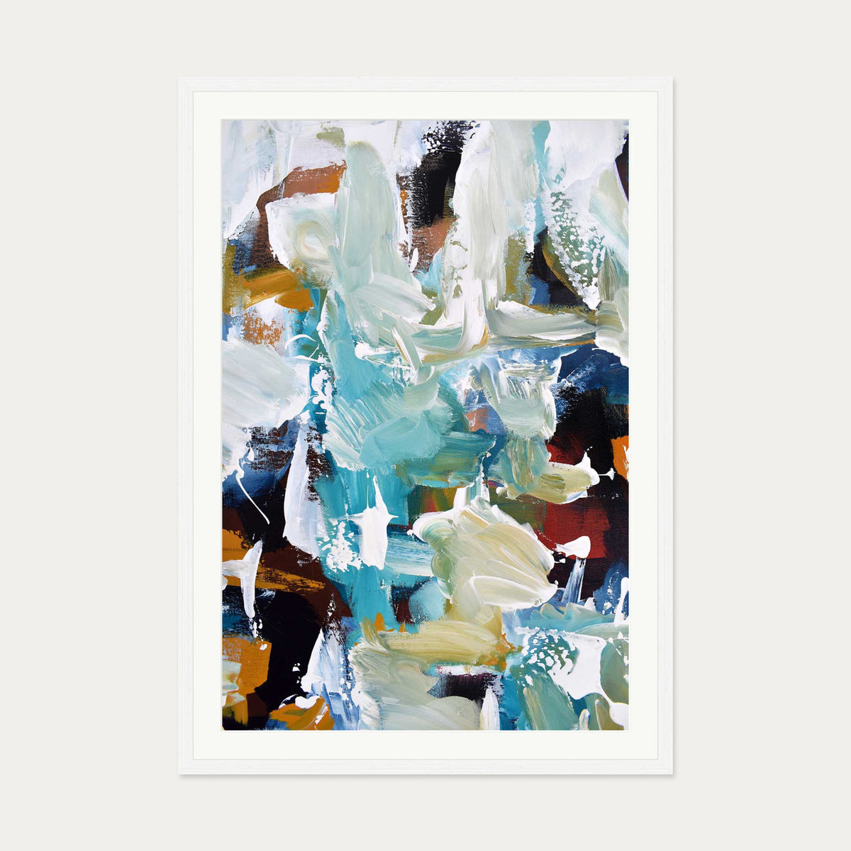 Abstract 304 Art Print — 70 x 100 cm — White Frame