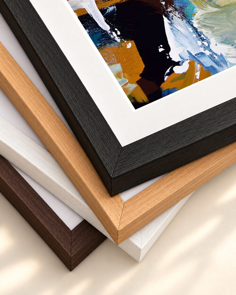 Abstract 304 Art Print — framed print corner with 5 cm mount and bevel