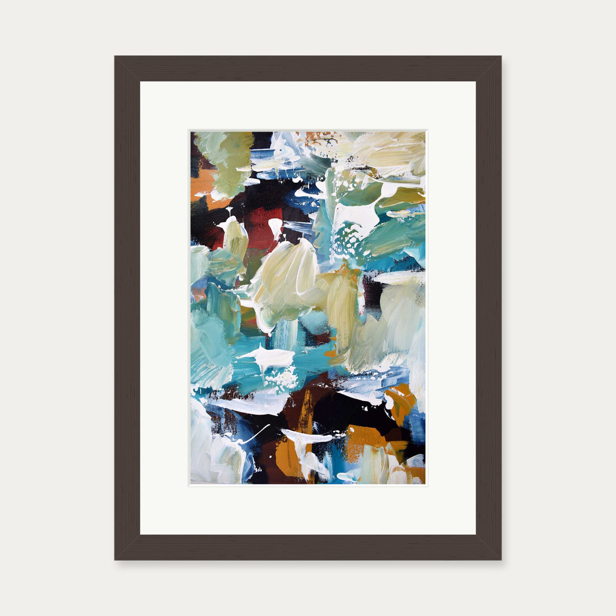 Abstract 305 Art Print — 30 x 40 cm — Brown Frame