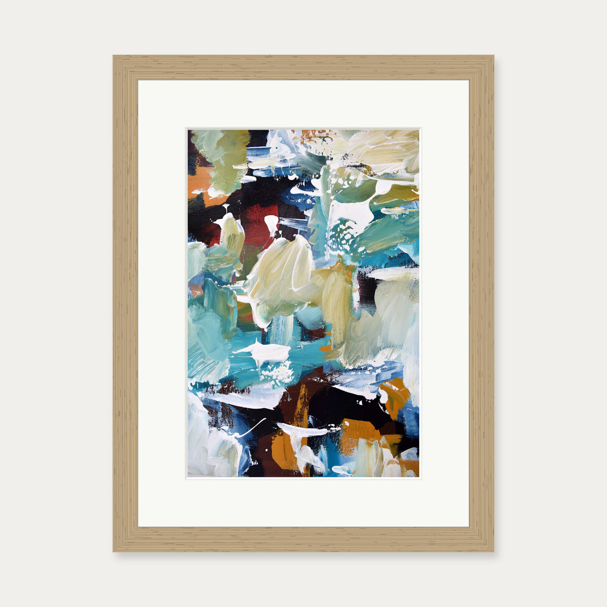 Abstract 305 Art Print — 30 x 40 cm — Oak Frame