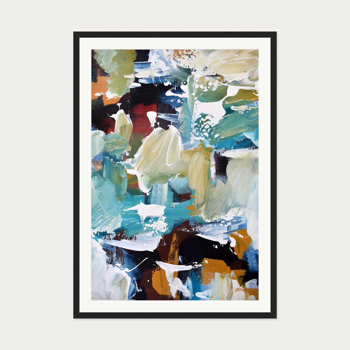 Abstract 305 Art Print — 70 x 100 cm — Black Frame