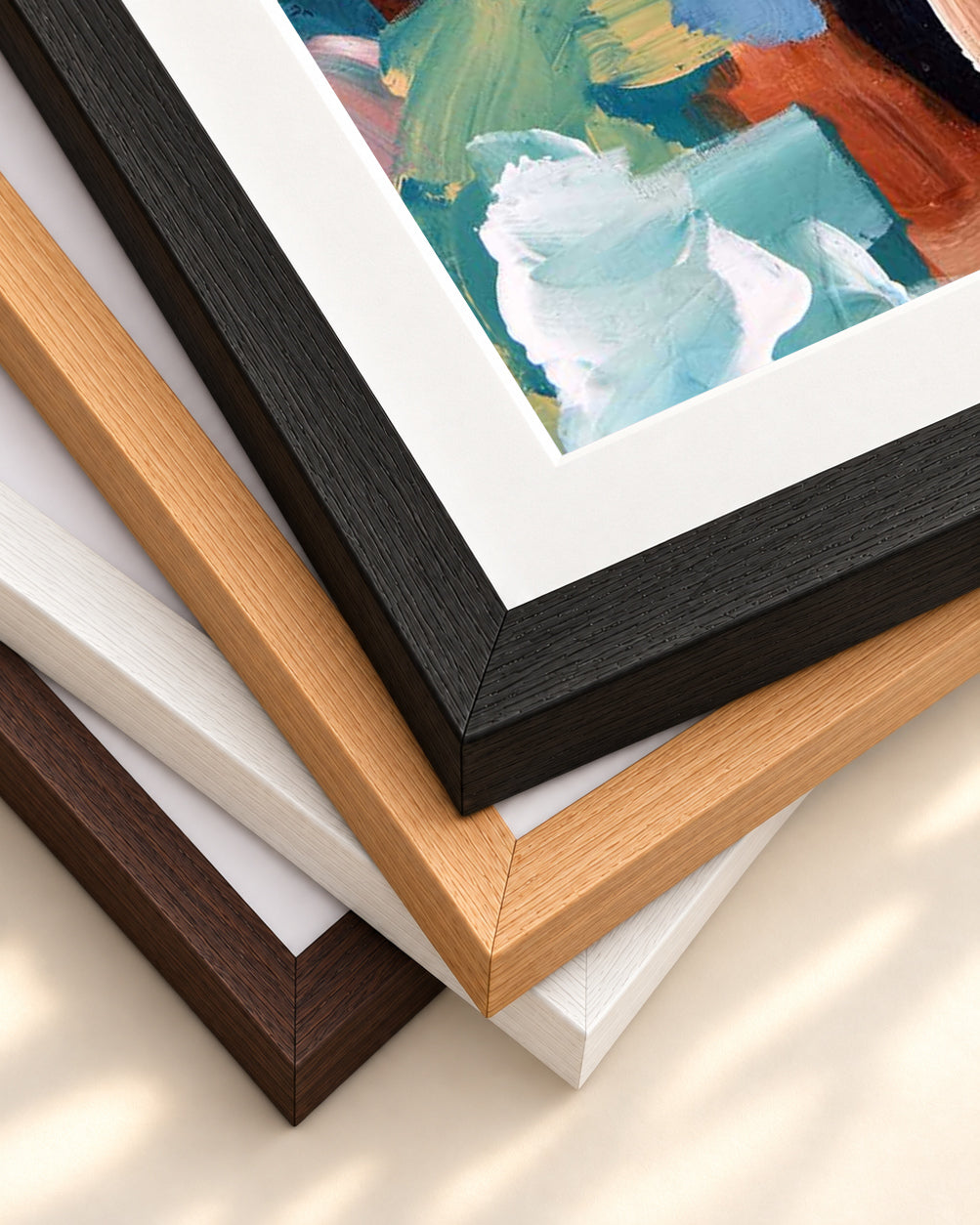 Abstract 308 Art Print — framed print corner with 5 cm mount and bevel