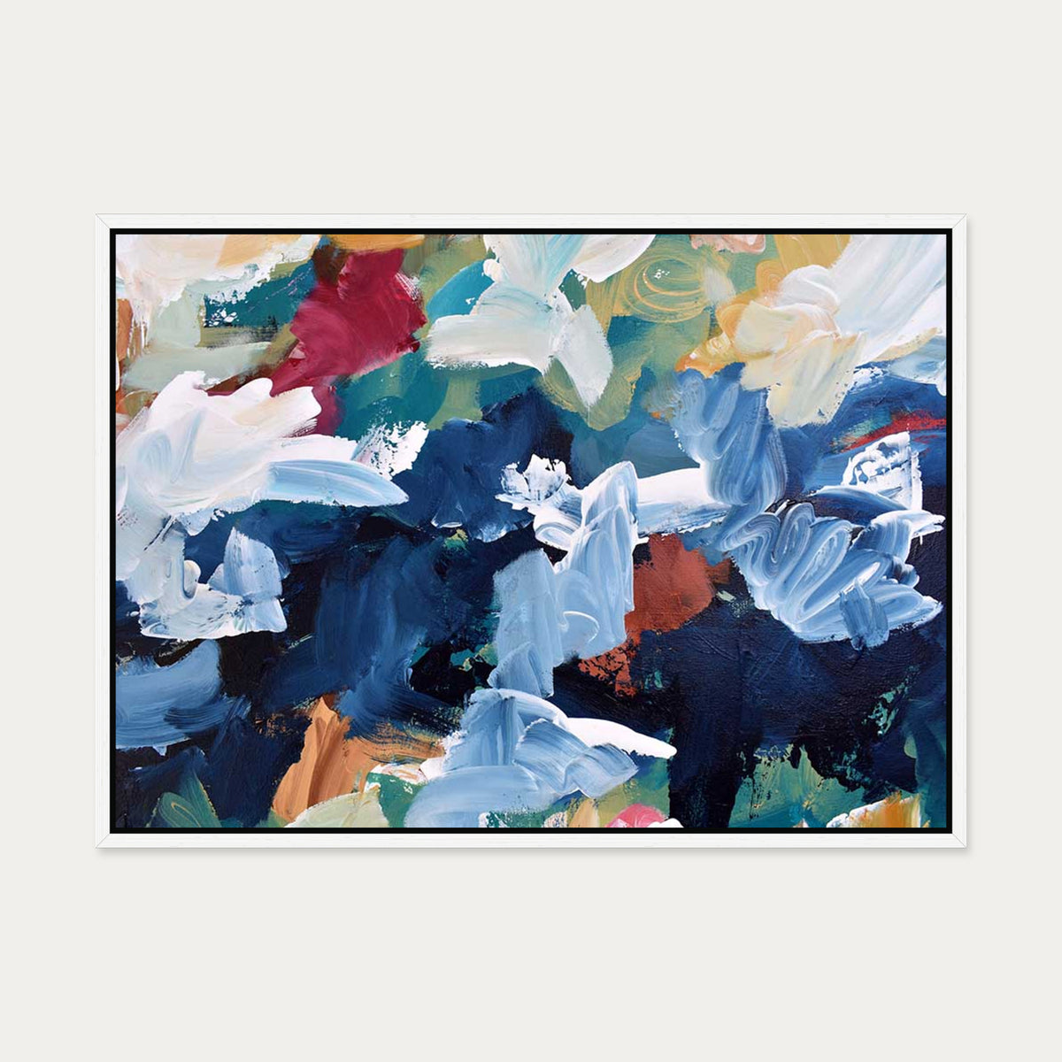 Abstract 309 Canvas Art — 50 x 70 cm — White Frame