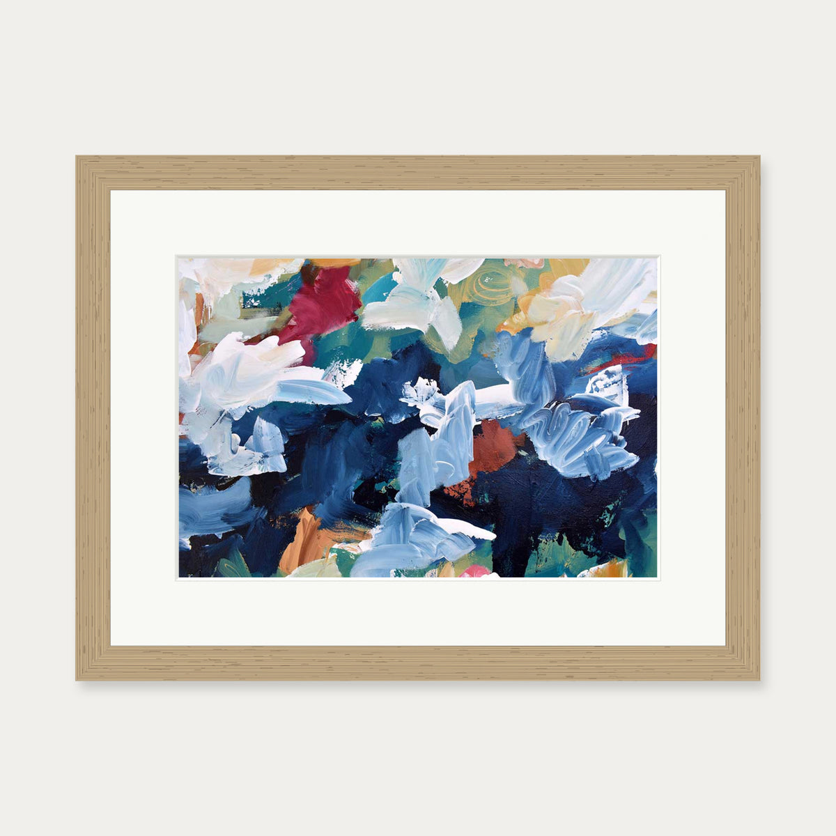 Abstract 309 Art Print — 30 x 40 cm — Oak Frame