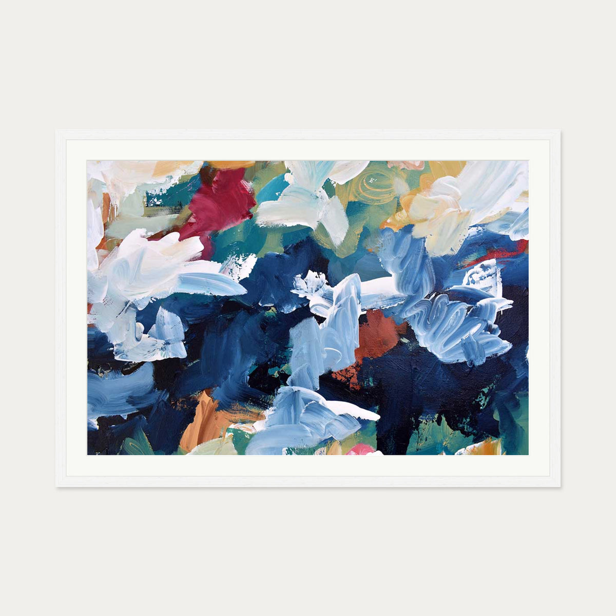 Abstract 309 Art Print — 70 x 100 cm — White Frame