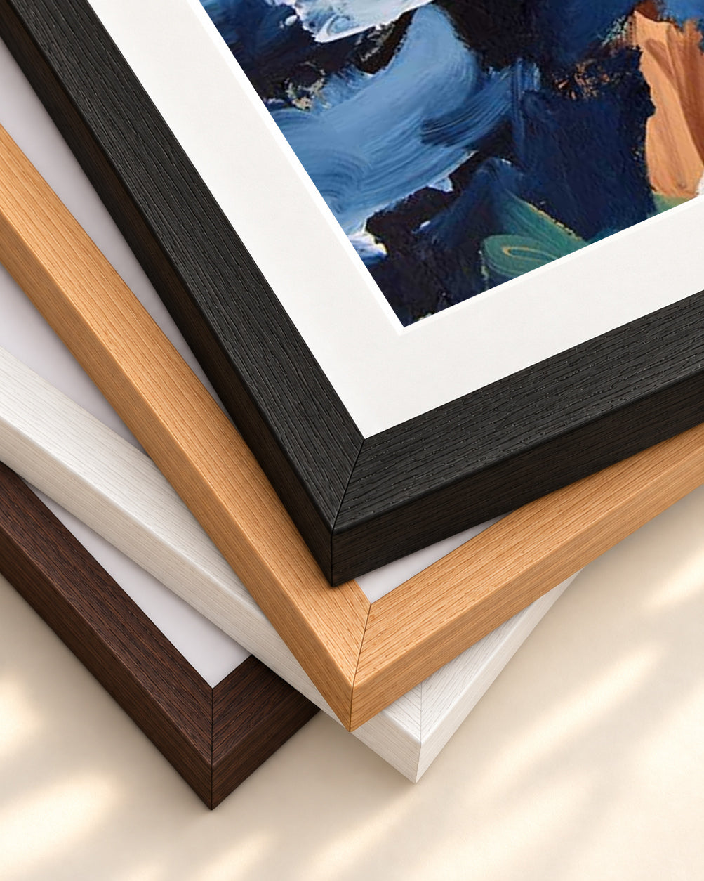 Abstract 309 Art Print — framed print corner with 5 cm mount and bevel