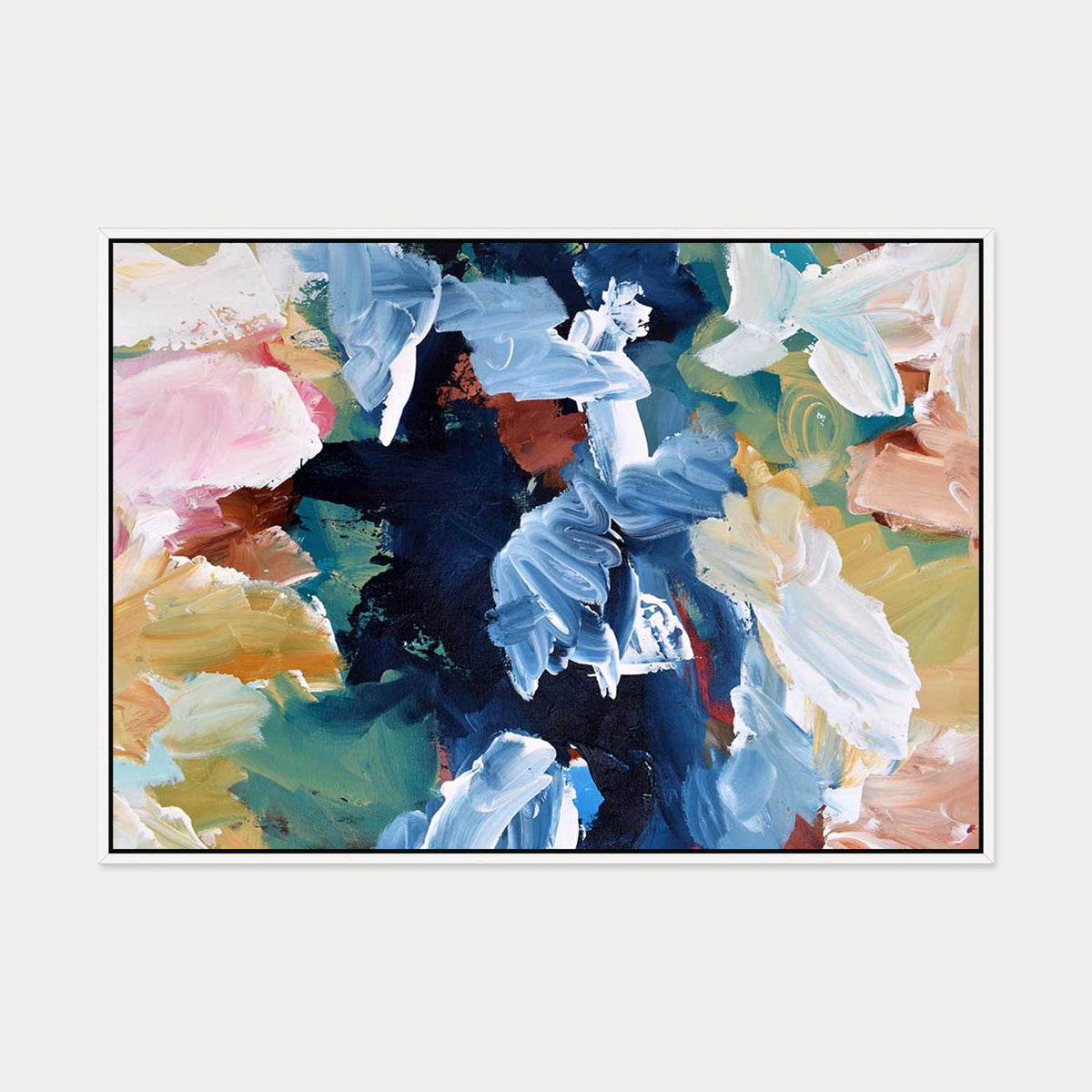 Abstract 310 Canvas Art — 70 x 100 cm — White Frame