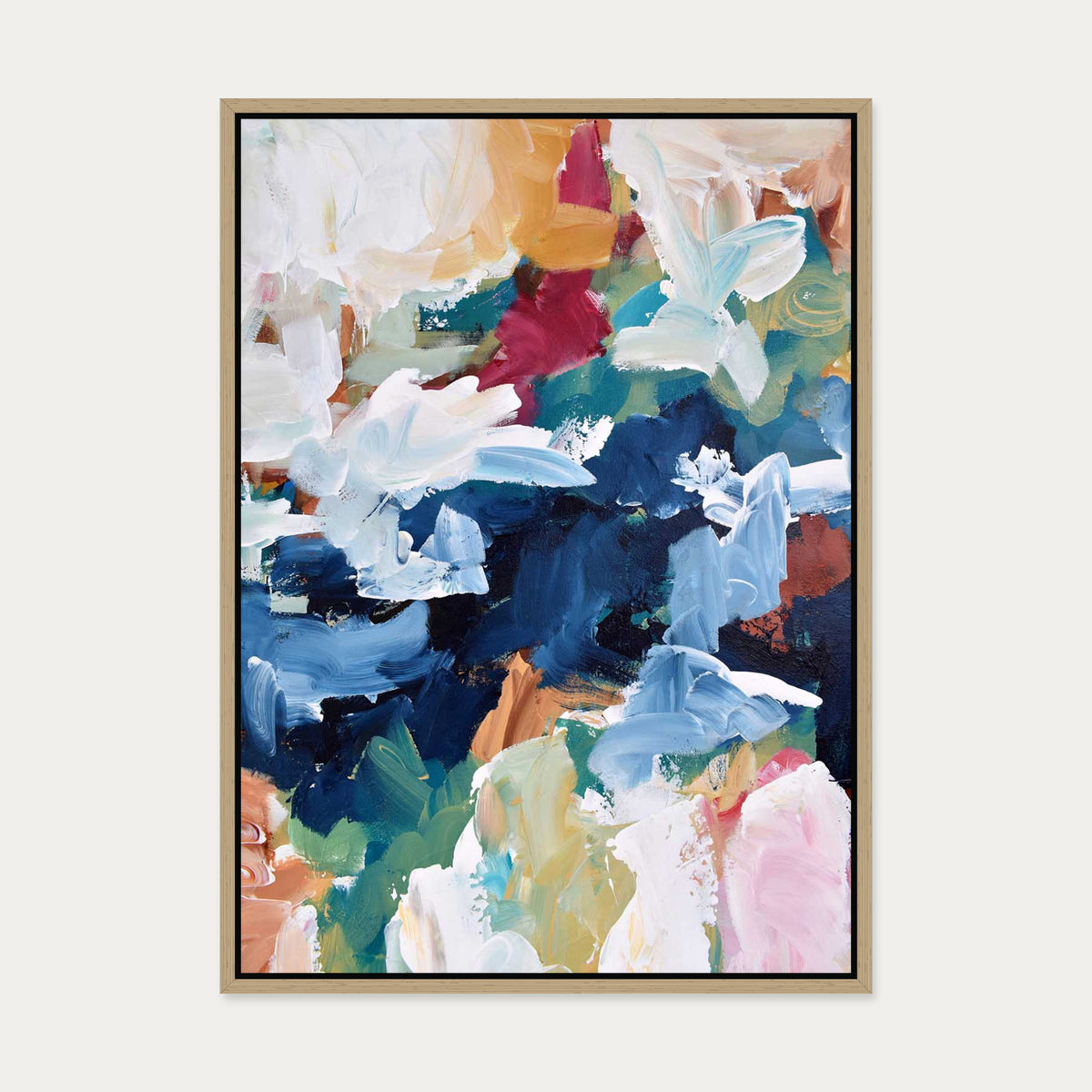 Abstract 311 Canvas Art — 50 x 70 cm — Oak Frame