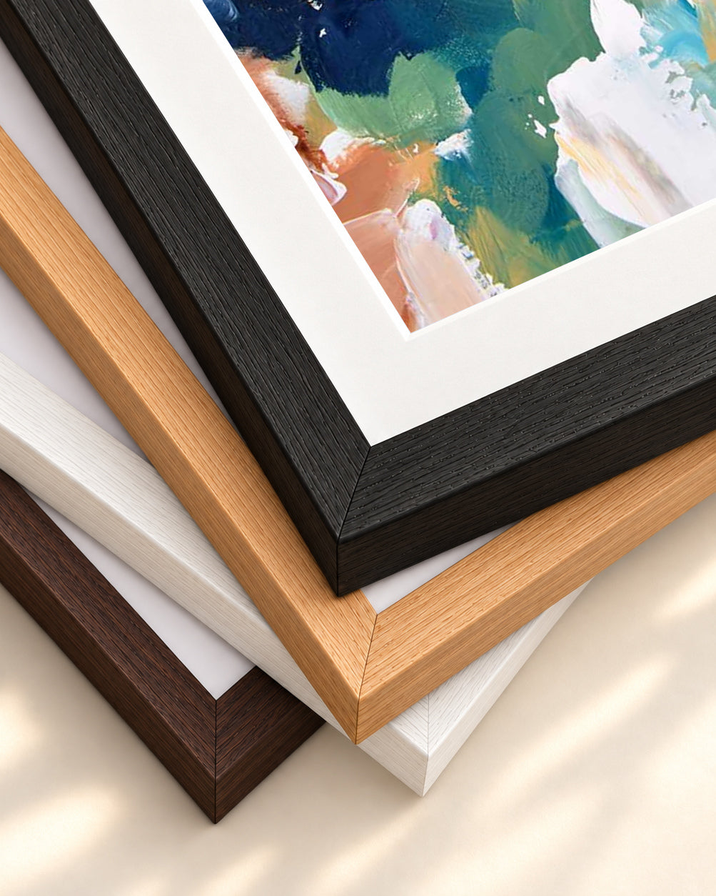 Abstract 311 Art Print — framed print corner with 5 cm mount and bevel