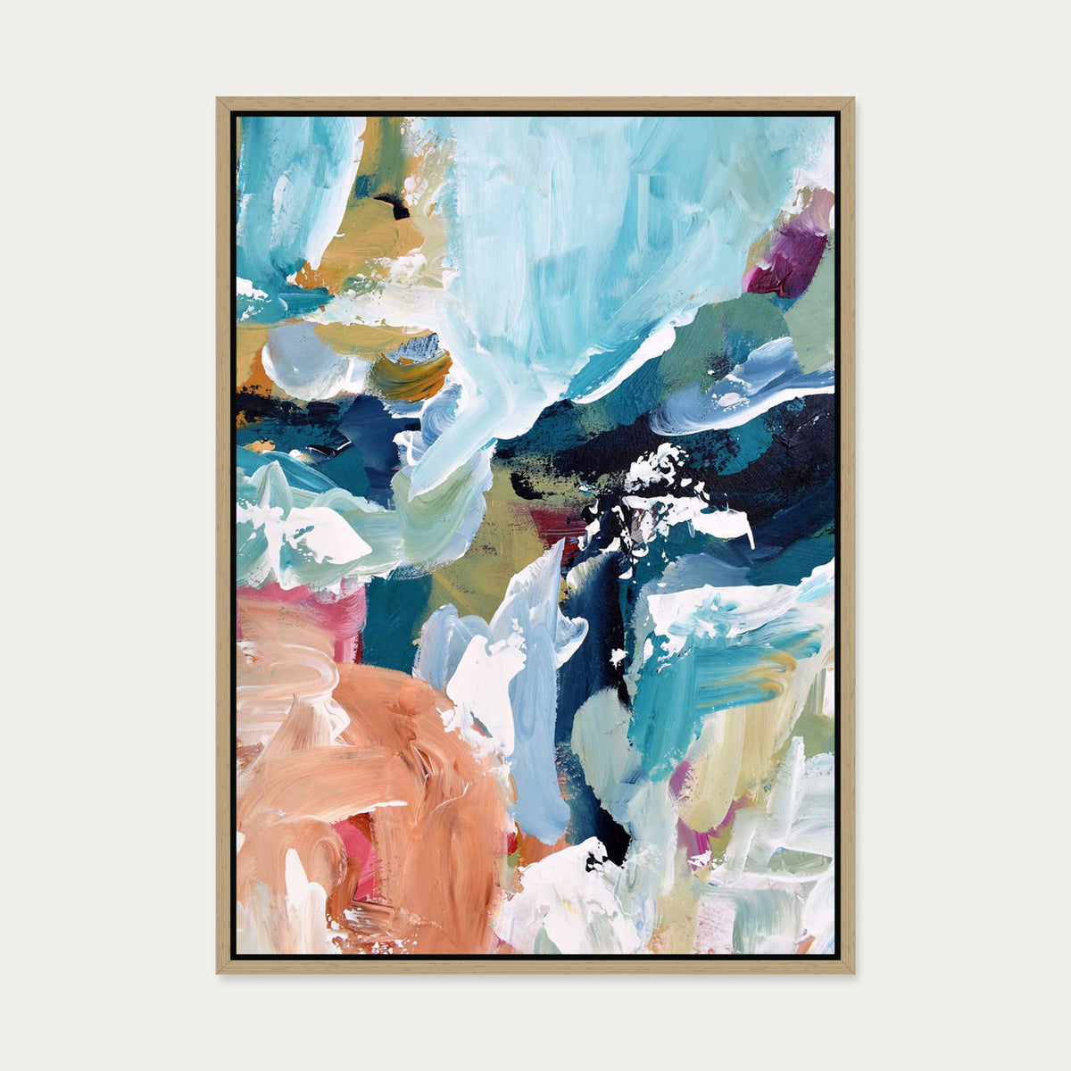 Abstract 312 Canvas Art — 50 x 70 cm — Oak Frame