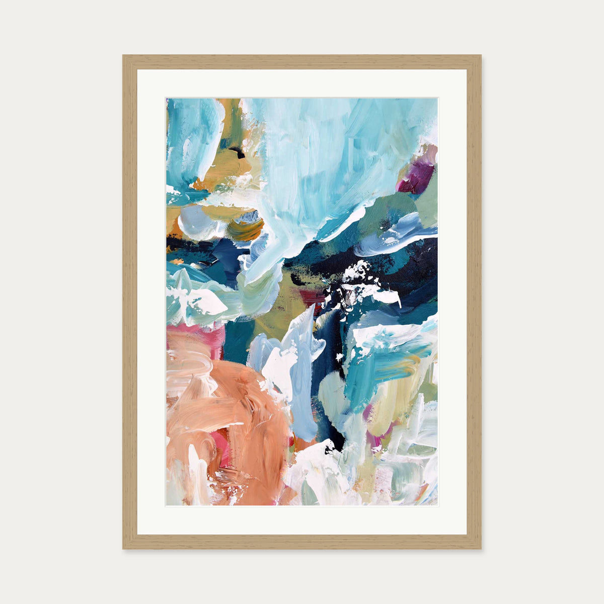 Abstract 312 Art Print — 50 x 70 cm — Oak Frame