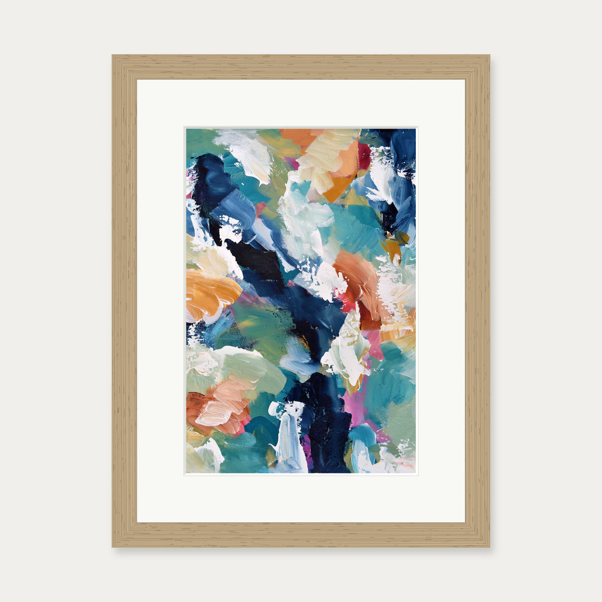 Abstract 313 Art Print — 30 x 40 cm — Oak Frame
